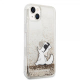 Karl Lagerfeld iPhone 14 Plus Skal Liquid Glitter Choupette Guld