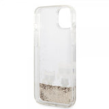Karl Lagerfeld iPhone 14 Plus Skal Liquid Glitter Karl & Choupette Guld