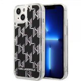 Karl Lagerfeld iPhone 14 Plus Skal Liquid Glitter Monogram Svart
