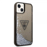 Guess iPhone 14 Plus Skal Liquid Glitter Translucent Svart