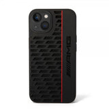 AMG iPhone 14 Plus Skal Liquid Silicone Carbon Pattern Svart