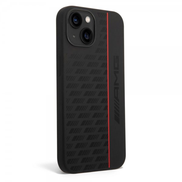 AMG iPhone 14 Plus Skal Liquid Silicone Carbon Pattern Svart