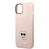 Karl Lagerfeld iPhone 14 Plus Skal Liquid Silicone Choupette Rosa