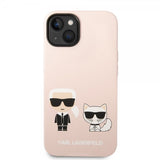 Karl Lagerfeld iPhone 14 Plus Skal Liquid Silicone Karl & Choupette MagSafe Rosa