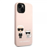 Karl Lagerfeld iPhone 14 Plus Skal Liquid Silicone Karl & Choupette MagSafe Rosa