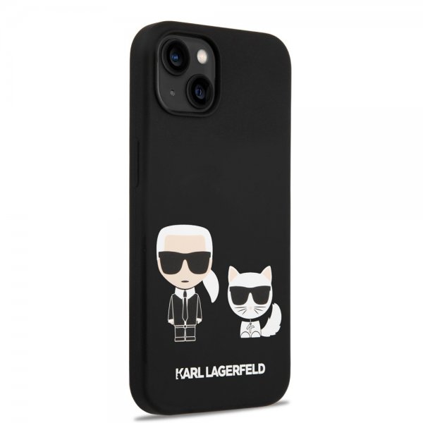 Karl Lagerfeld iPhone 14 Plus Skal Liquid Silicone Karl & Choupette MagSafe Svart