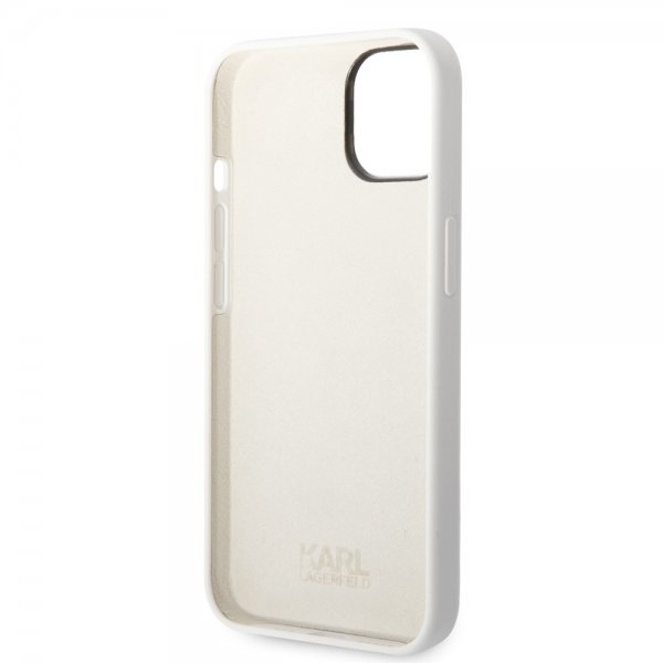 Karl Lagerfeld iPhone 14 Plus Skal Liquid Silicone Karl & Choupette Vit