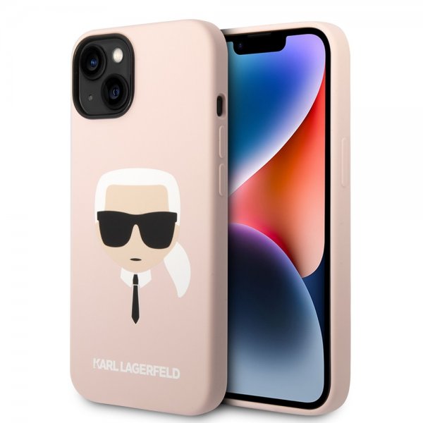 Karl Lagerfeld iPhone 14 Plus Skal Liquid Silicone Karl MagSafe Rosa