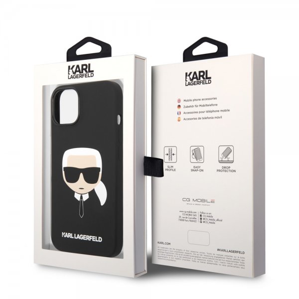 Karl Lagerfeld iPhone 14 Plus Skal Liquid Silicone Karl Svart