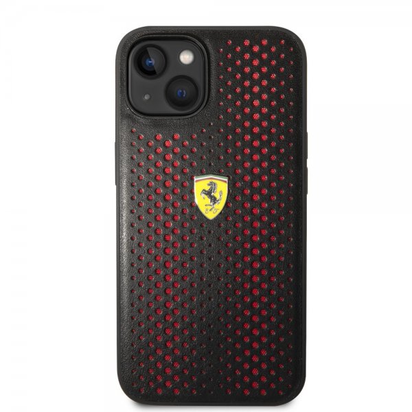 Ferrari iPhone 14 Plus Skal Logo Perforerad Röd