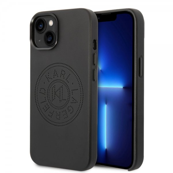 Karl Lagerfeld iPhone 14 Plus Skal Logo Perforerad Svart