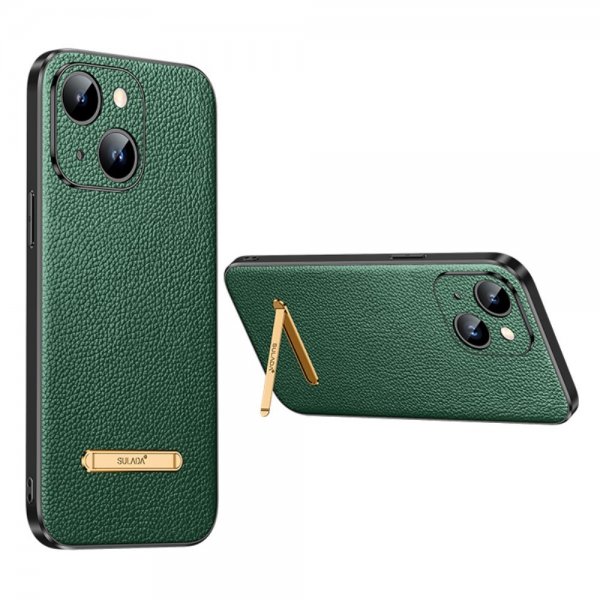 Sulada iPhone 14 Plus Skal med Stativ Grön