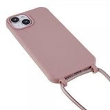 iPhone 14 Plus Skal med Strap Mörkrosa