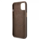 Guess iPhone 14 Plus Skal Metal Plate Logo MagSafe Brun