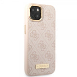 Guess iPhone 14 Plus Skal Metal Plate Logo MagSafe Rosa