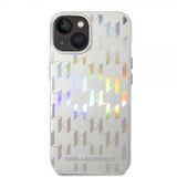 Karl Lagerfeld iPhone 14 Plus Skal Monogram Iridescent Silver