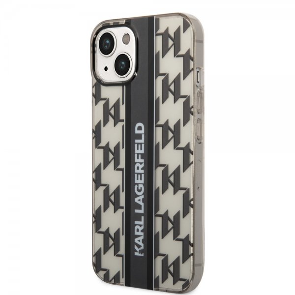 Karl Lagerfeld iPhone 14 Plus Skal Monogram Vertical Stripe Svart