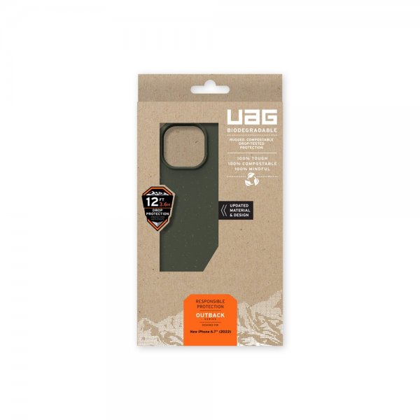 Urban Armor Gear (UAG) iPhone 14 Plus Skal Outback Biodegradable Cover Olive