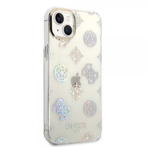 Guess iPhone 14 Plus Skal Peony Glitter Vit