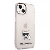 Karl Lagerfeld iPhone 14 Plus Skal Printed Choupette Transparent Rosa