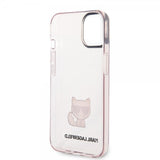 Karl Lagerfeld iPhone 14 Plus Skal Printed Choupette Transparent Rosa