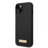 Guess iPhone 14 Plus Skal Silicone Metal Plate MagSafe Svart
