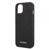 Karl Lagerfeld iPhone 14 Plus Skal Solid Glitter Plaque Logo Svart
