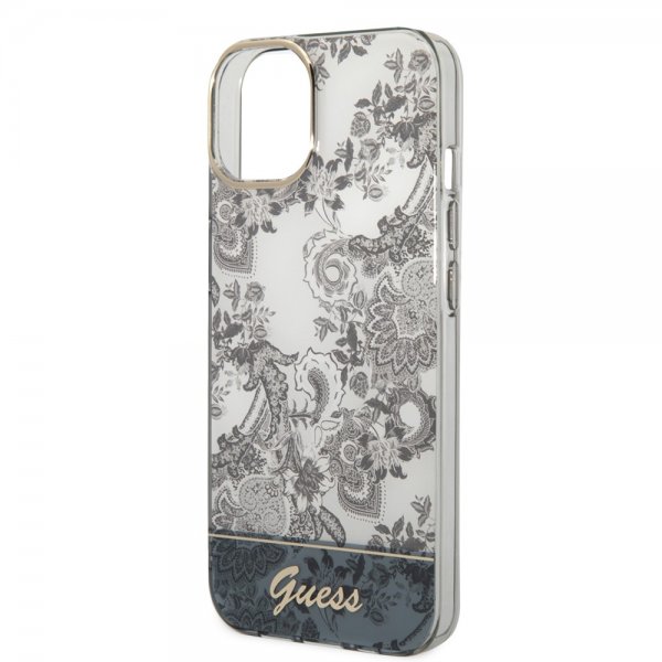 Guess iPhone 14 Plus Skal Toile de Jouy Grå