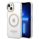 Guess iPhone 14 Plus Skal Transparent MagSafe Guld Transparent