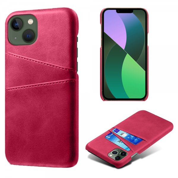 iPhone 14 Plus Skal Två Kortfack Magenta