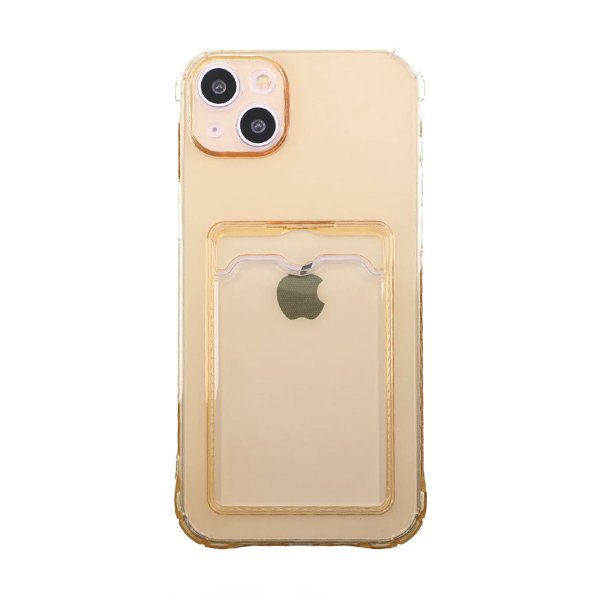 iPhone 14 Plus Skal Korthållare Stöttåligt Gul