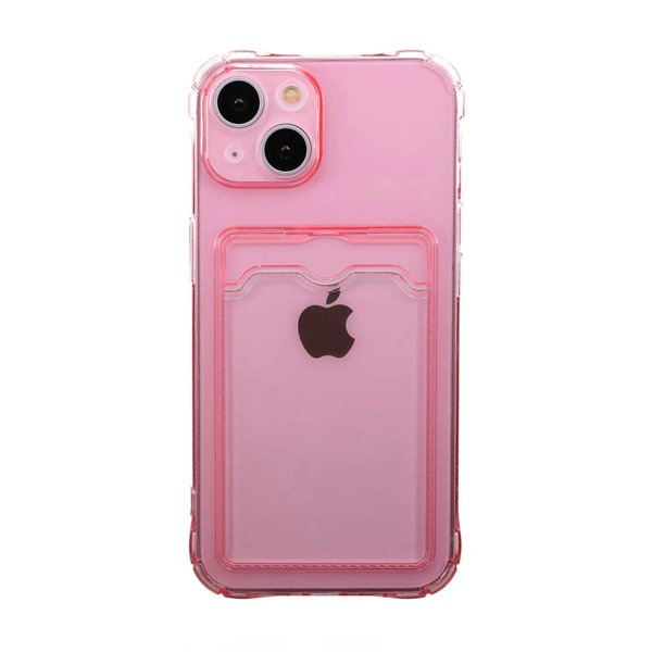 iPhone 14 Plus Skal Korthållare Stöttåligt Rosa