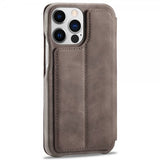Lc.Imeeke iPhone 14 Pro Fodral Flip Mörkbrun