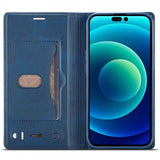 Lc.Imeeke iPhone 14 Pro Fodral Kortfack Utsida Blå