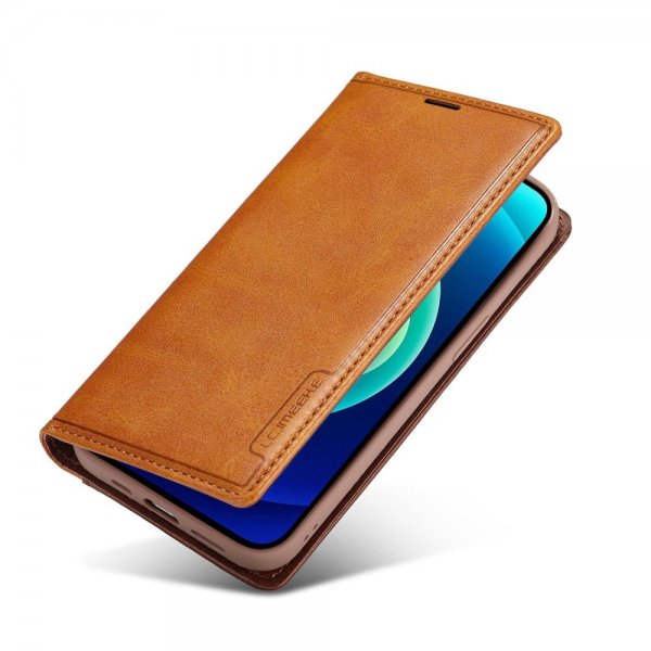 Lc.Imeeke iPhone 14 Pro Fodral Kortfack Utsida Brun