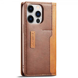 Lc.Imeeke iPhone 14 Pro Fodral Kortfack Utsida Brun