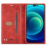 Lc.Imeeke iPhone 14 Pro Fodral Kortfack Utsida Röd