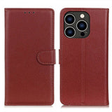 iPhone 14 Pro Fodral Litchi Brun