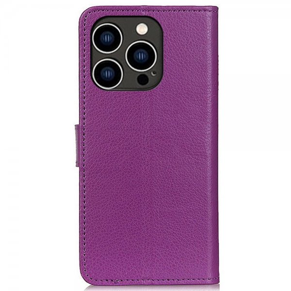 iPhone 14 Pro Fodral Litchi Lila