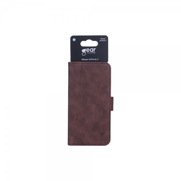 Gear iPhone 14 Pro Fodral med Kortfack Brun