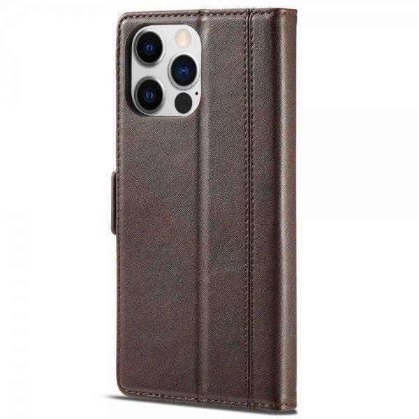 Lc.Imeeke iPhone 14 Pro Fodral med Kortfack Brun