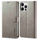 Lc.Imeeke iPhone 14 Pro Fodral med Kortfack Stativfunktion Grå