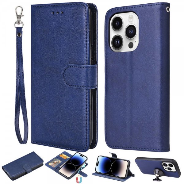 iPhone 14 Pro Fodral med Löstagbart Skal KT Leather Series-3 Blå