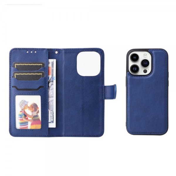 iPhone 14 Pro Fodral med Löstagbart Skal KT Leather Series-3 Blå