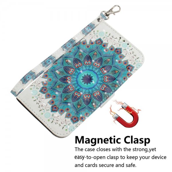 iPhone 14 Pro Fodral Motiv Blå Mandala