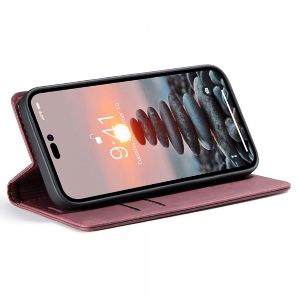 CaseMe iPhone 14 Pro Fodral Retro Flip Röd