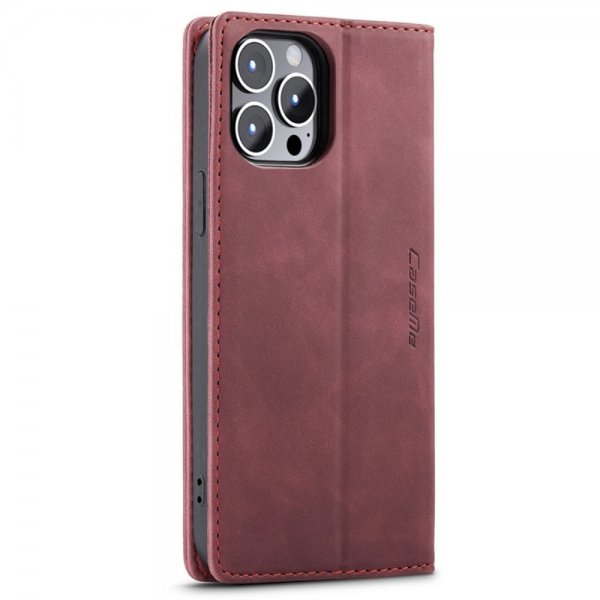 CaseMe iPhone 14 Pro Fodral Retro Flip Röd