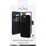 Puro iPhone 14 Pro Fodral Wallet Detachable 2 in 1 Svart