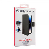 Celly iPhone 14 Pro Fodral Wally Wallet Case Svart