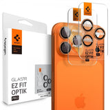 Spigen iPhone 14/15/16/17 Pro & Pro Max Kameraskydd GLAS.tR EZ Fit Optik Pro 2-pack Orange